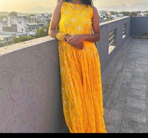Elegant Yellow Ethnic Gown