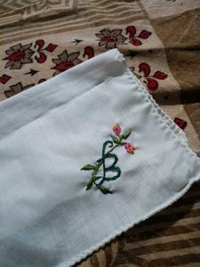 Self Embroidered Handkerchief 🌷💗✨