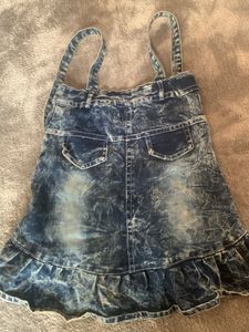 Denim Skirt with Straps