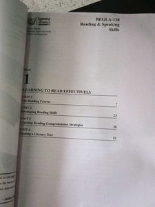 BEGLA-138 Reading &amp; Speaking Skills IGNOU