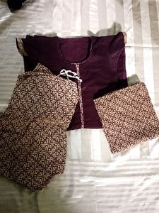 Aline With Full Ligning And Pure Cotton Kurti