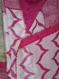 brand New saree pink n white