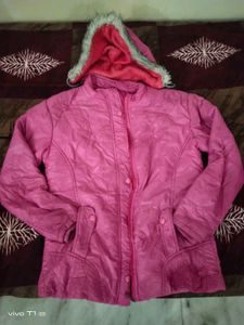 pink women puffer jacket size 36
