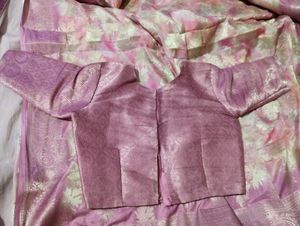 Elegant Lavender Banarasi Saree