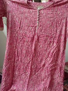 Pink Paisley Print Kurta