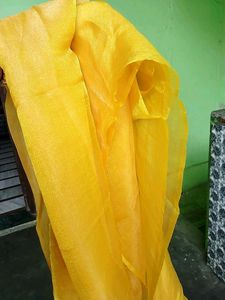 Yellow fandy silk Fabric Material