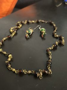Necklace- Brown And Golden Designed