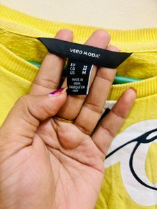 Women Yellow Sweatshirt