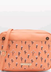 Caprese Coral Floral Medium Sling Bag