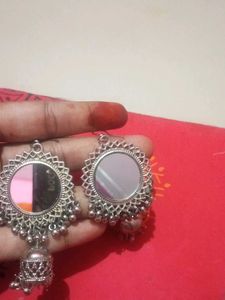 Mirror Jhumka Earrings