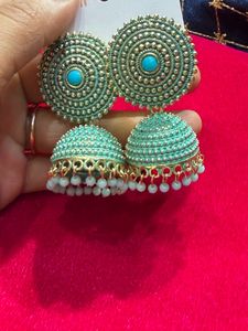 Earring Set: Jhumkas and Hoops