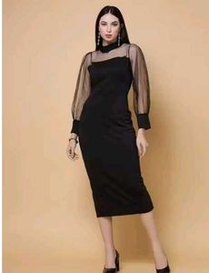 Elegant Black Midi Dress Request Discount