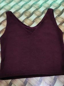 Burgundy Crop Top