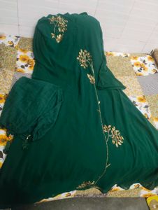 Emerald Green Embroidered Dress