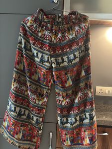 Boho Vintage-Style Printed Flared Pants