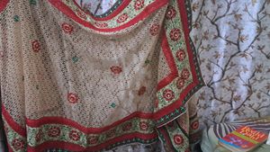 Red And Beige Dupatta
