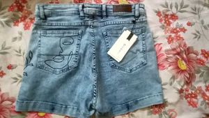 Denim Shorts with Art