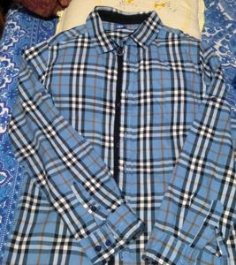 Blue Plaid Button-Down Shirt