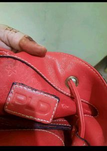 Gray &amp; Red Bucket Bag