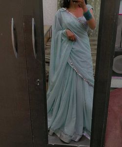 lehnga choli sky blue