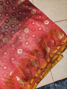 Mauve Colour Velvet Saree With Blouse