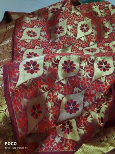 Maroon &amp; Gold Work Benarasi Saree