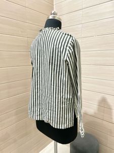 H&amp;M Pintresty Green Striped Top