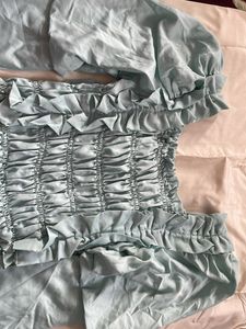 Ruffled Sleeve Crop Top