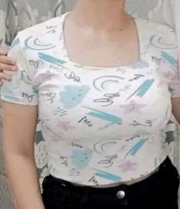 Cute Graphic Print Top