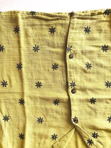 Lime Green Floral Embroidery Crop Shirt