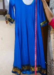 Blue &amp; Gold Embellished Anarkali
