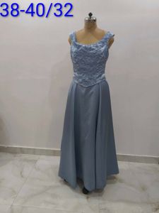 Blue Satin Gown
