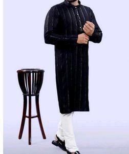 Striped Black Kurta