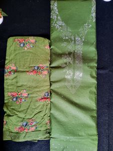 Combo Semi-stitched Suit With Stones Work