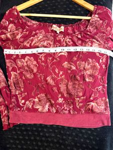 Floral Velvet Bardot  Top
