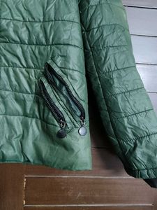 Women Olive Green Padded Jacket