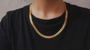Gold Leaf Chain Necklace