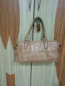 Vintage Tan Crocodile Embossed Handbag