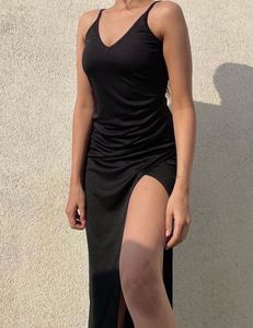 Black Slit Maxi Dress Sss