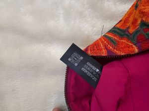 zara Floral Embroidered Pouch