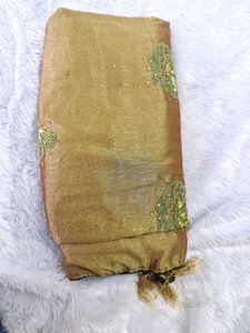 gold stone work saree