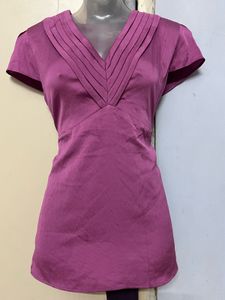 Banana Republic Branded Purple V-Neck Top