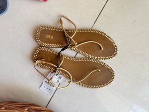 Brand New Zara Leather Sandal From NY