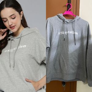 Mast & Harbour Women Typography Hooded Sweatshirt