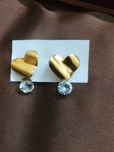 Heart & Crystal Drop Earrings
