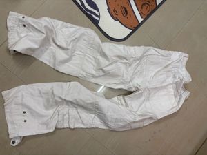 High Waist white cargo pants