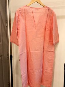 W Peach Embroidered Kurti