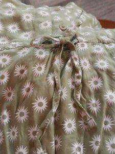 Floral Print Green Dress