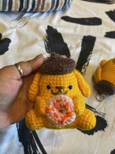 Crochet PomPomPurin Keychain