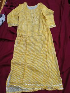 Rajasthani Yellow Lehriya Striped Kurta